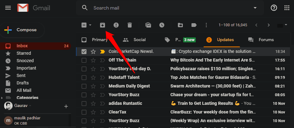 كيفية استرداد رسائل البريد الإلكتروني المُؤرشفة في Gmail - شروحات
