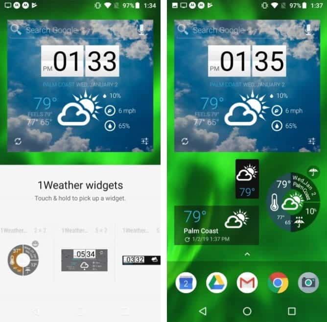 أفضل الودجات لعرض حالة الطقس لنظام Android - Android