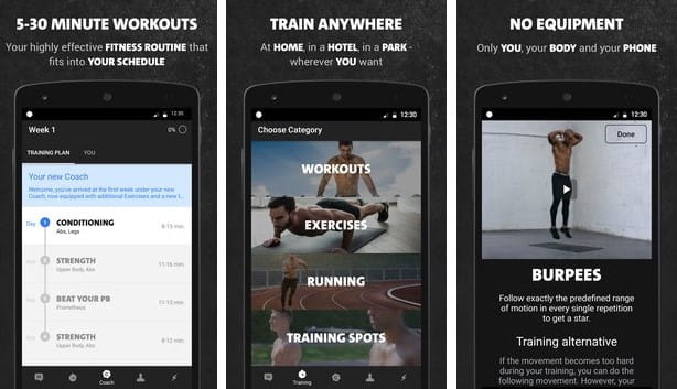 Meilleures applications pour s'entraîner avec le poids corporel n'importe où - Android iOS