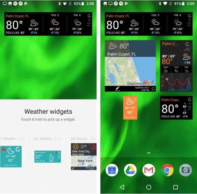 أفضل الودجات لعرض حالة الطقس لنظام Android - Android