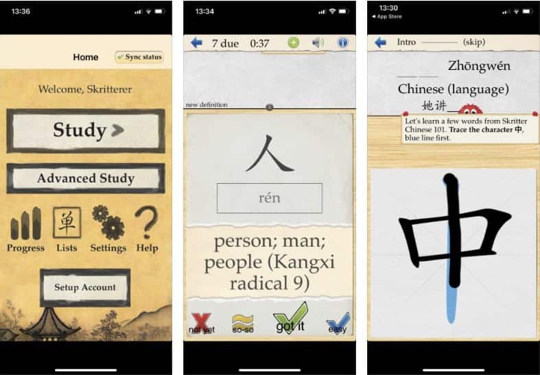 أفضل تطبيقات الهاتف لتعلم لغة الماندراين الصينية لـ Android et iOS - Android iOS