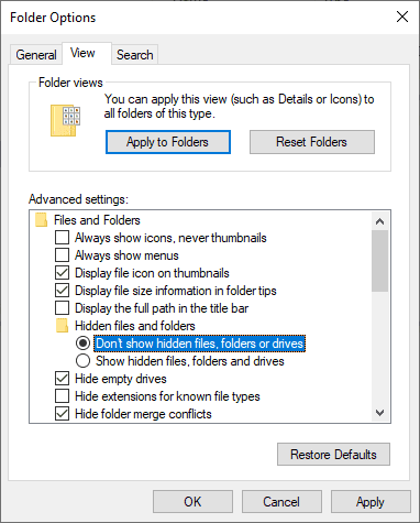 كيفية إخفاء الملفات والمجلدات ومحركات الأقراص في Windows 10 - الويندوز