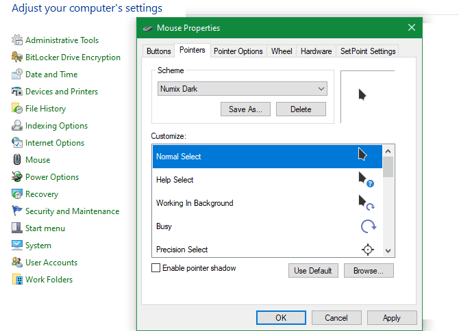 كيفية تخصيص وتغيير مظهر مؤشر الماوس على نظام Windows 10 - الويندوز