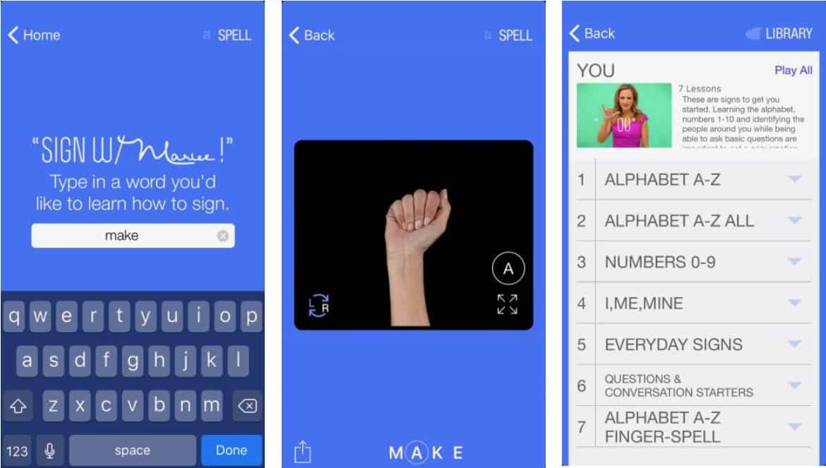 أفضل تطبيقات iPhone لتعلم لغة الإشارة - iOS