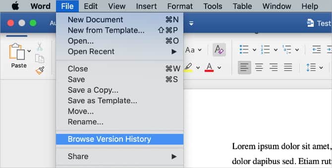 كيفية استعادة الإصدارات السابقة من Pages et Word ومستندات Mac الأخرى - Mac 