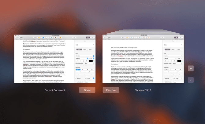 كيفية استعادة الإصدارات السابقة من Pages و Word ومستندات Mac الأخرى - Mac