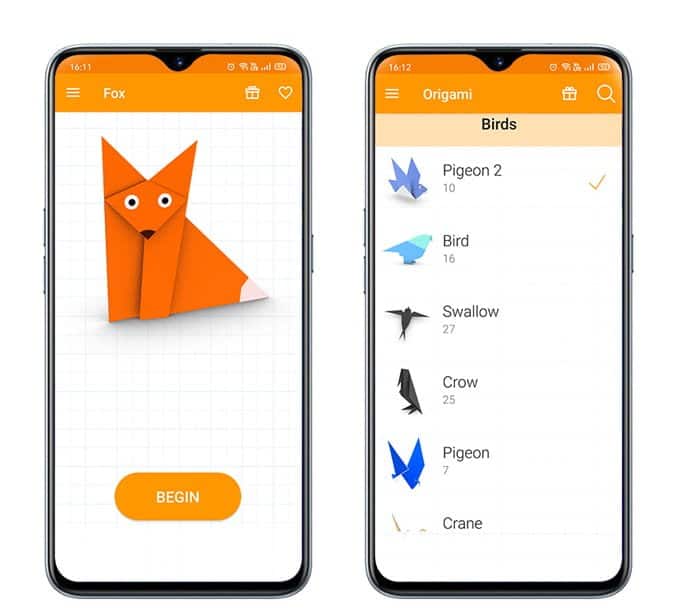أفضل تطبيقات فن طي الورق (Origami) لـ iOS و Android - Android iOS