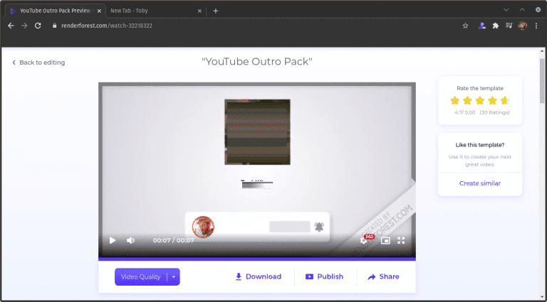 أفضل خيارات إنشاء نماذج نهاية فيديو YouTube (outro) المجانية لجميع الأجهزة - الأفضل