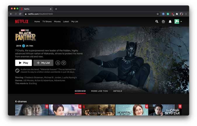 كيفية مشاهدة فيلم Black Panther على Netflix الآن - شروحات