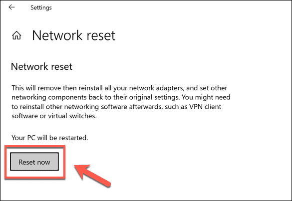 كيفية إعادة تعيين إعدادات الشبكة في نظام التشغيل Windows 10 - الويندوز