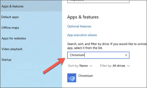 كيفية إلغاء تثبيت متصفح Chromium على Windows 10 - الويندوز
