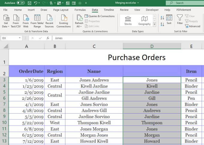 3 طرق لتقسيم الخلية في Microsoft Excel - شروحات