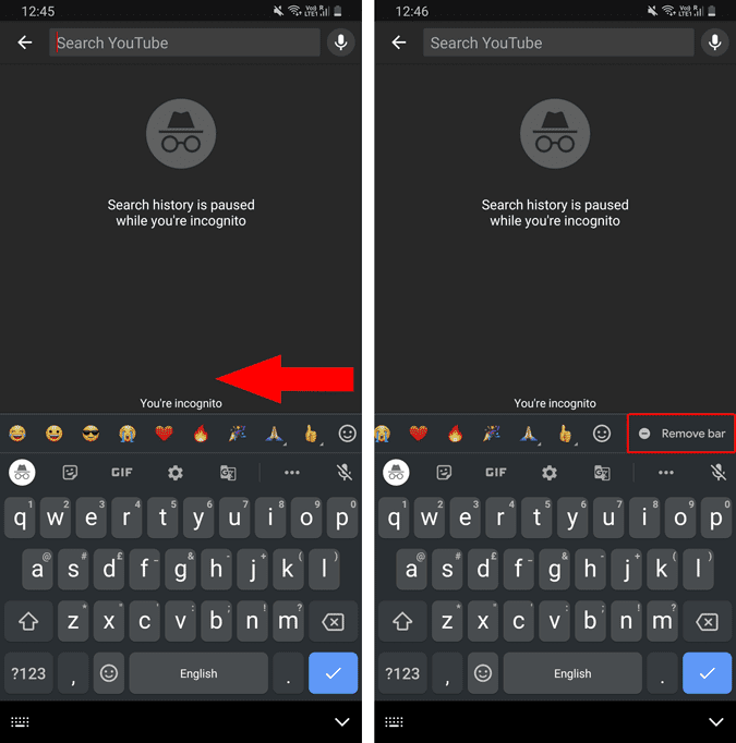 كيفية إزالة شريط الرموز التعبيرية المزعج من Gboard - Android