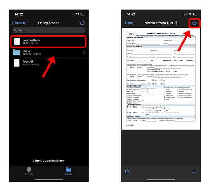 كيف إضافة تعليق توضيحي وتوقيع ملفات PDF على iPhone - iOS
