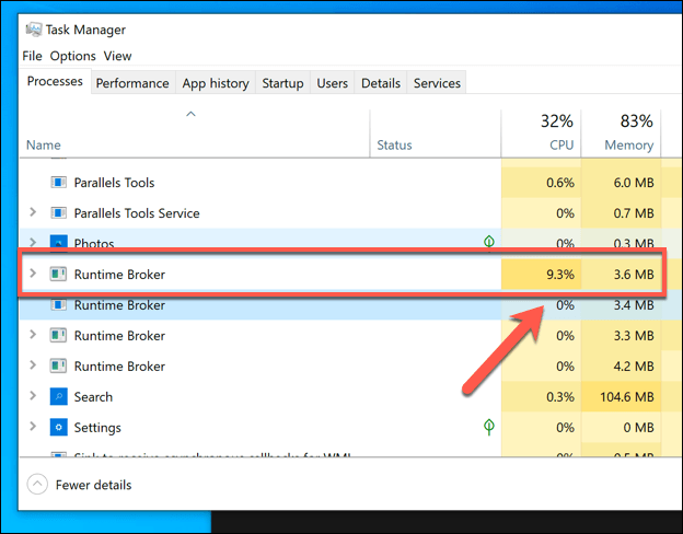 ما هي عملية Runtime Broker في Windows 10 (وهل هي آمنة) - الويندوز 