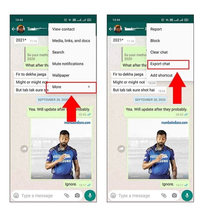 كيفية إنشاء تقرير دردشة فردي على WhatsApp - Whatsapp