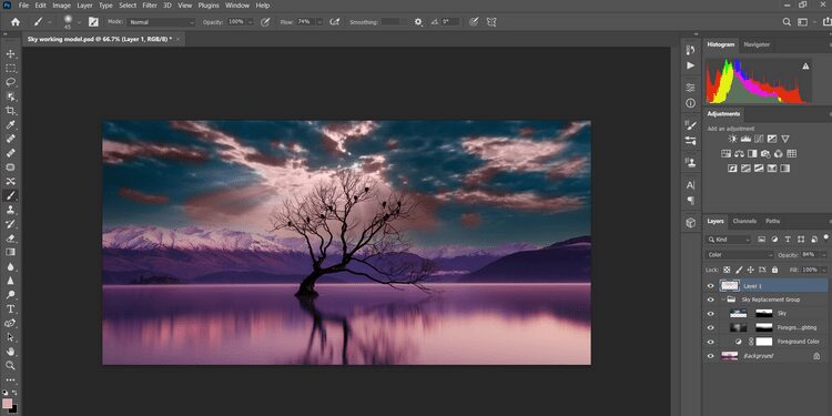 كيفية استبدال مظهر السماء في أي صورة باستخدام Photoshop - شروحات