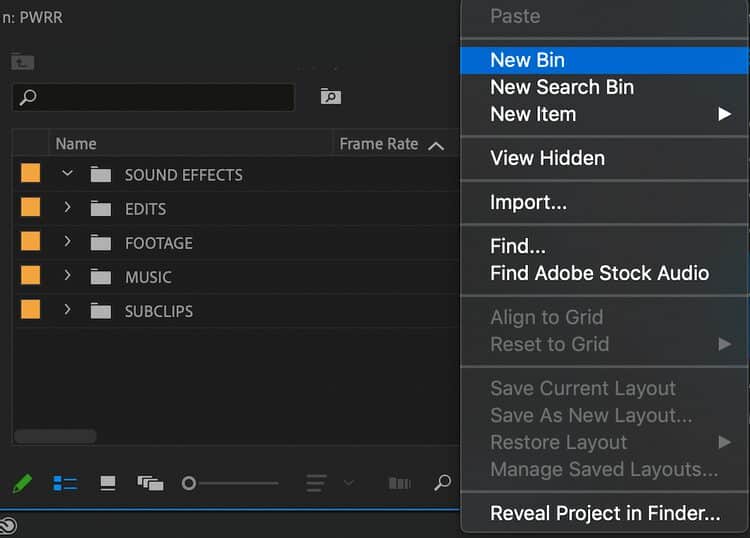 أفضل الطرق لتنظيم المشاريع في Adobe Premiere Pro - شروحات
