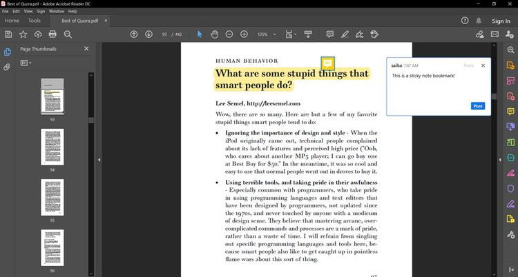 كيفية وضع إشارة مرجعية على الصفحات في مستند PDF في Adobe Reader - شروحات