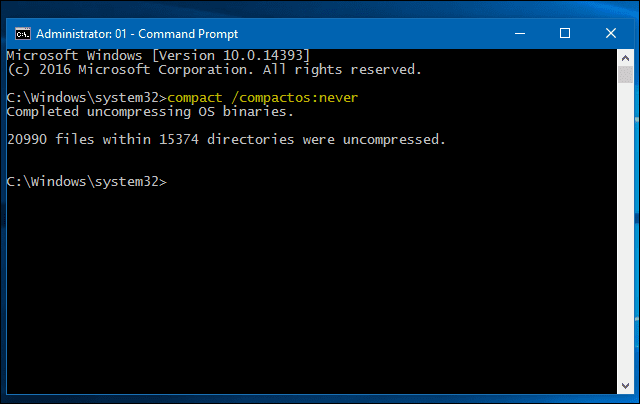 كيفية توفير مساحة لحل مشكلة امتلاء القرص C في Windows 10 باستخدام Compact OS - الويندوز