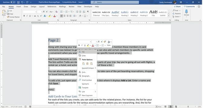 كيفية نقل الصفحات وإعادة تنظيمها وإعادة ترتيبها في Microsoft Word - شروحات