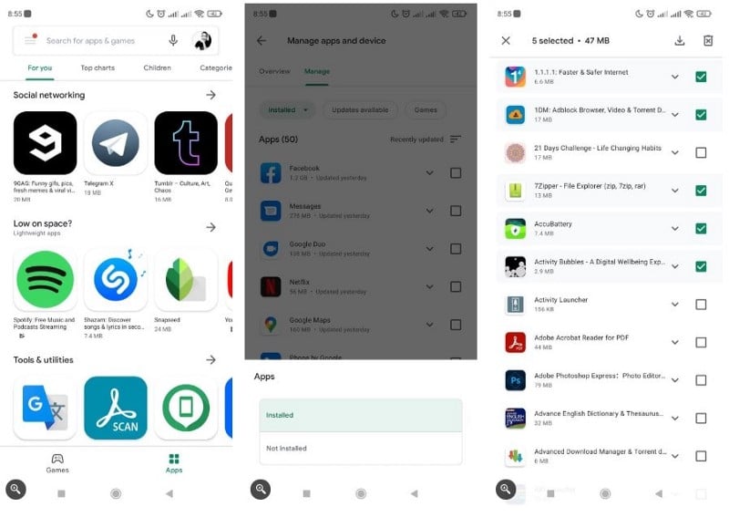 كيفية حذف سجل تنزيل أي تطبيق من متجر Google Play - Android
