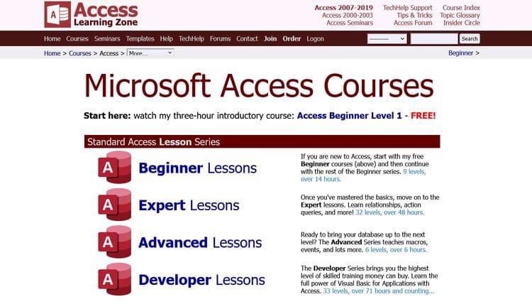 Comment apprendre Microsoft Access : les meilleures ressources en ligne gratuites - Sites 