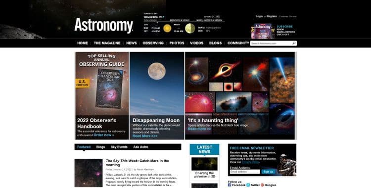 أفضل مواقع الويب للتعرف على الكون ومُختلف الأمور الفلكية - شروحات