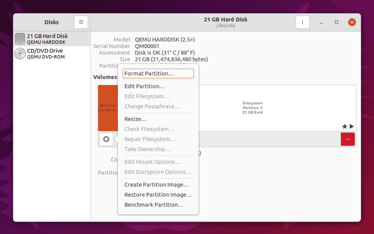 Comment utiliser l'utilitaire de disque Ubuntu pour gérer plusieurs supports de stockage - Linux 