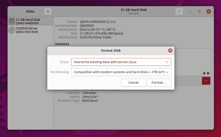 كيفية استخدام Ubuntu Disk Utility لإدارة وسائط التخزين المُتعددة - لينكس