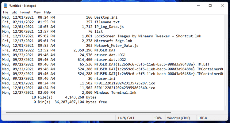 كيفية نسخ قائمة ملفات المجلد إلى ملف نصي في Windows 11 - الويندوز