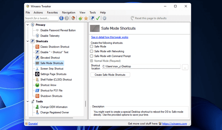 كيفية إضافة خيار الوضع الآمن إلى قائمة السياق في Windows 11 - الويندوز