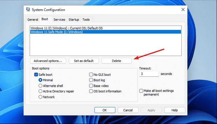 كيفية إضافة اختصار الوضع الآمن إلى قائمة تمهيد Windows 11 - الويندوز