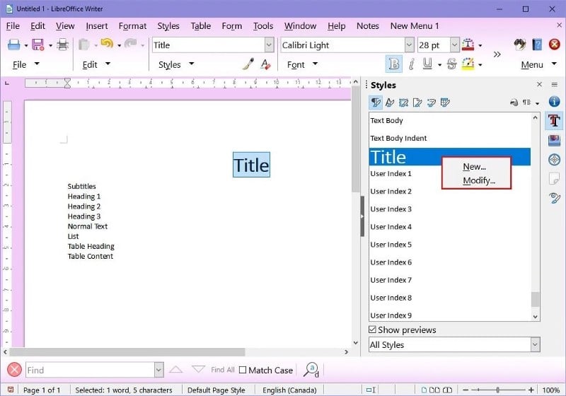 كيفية إنشاء نماذج أنماط مُخصصة في LibreOffice Writer - شروحات
