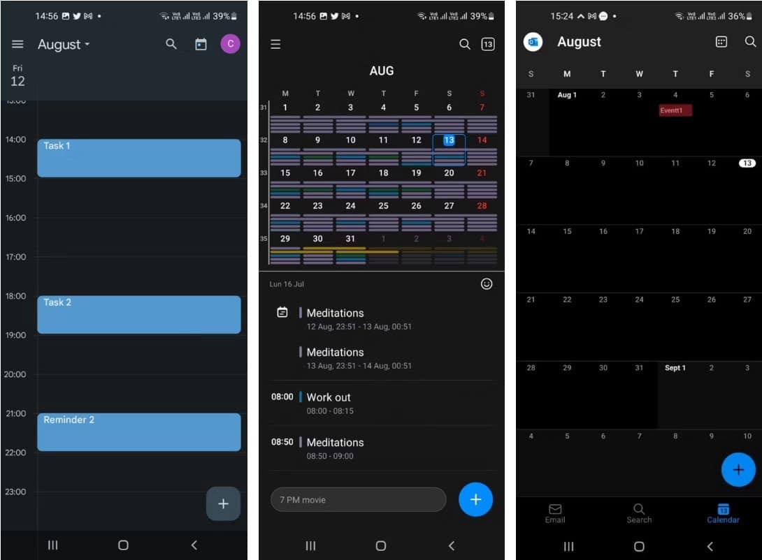 مقارنة بين Samsung Calendar وتقويم Google et Outlook: ما هو تقويم Android الذي يجب استخدامه؟ - Android