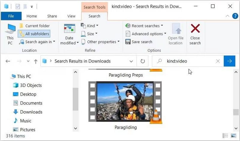 طرق البحث عن جميع ملفات الفيديو الخاصة بك على Windows - الويندوز