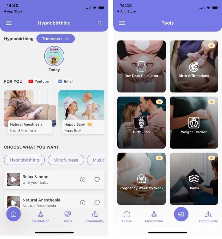 التنويم المغناطيسي: تطبيقات رائعة للمساعدة في الولادة - Android iOS