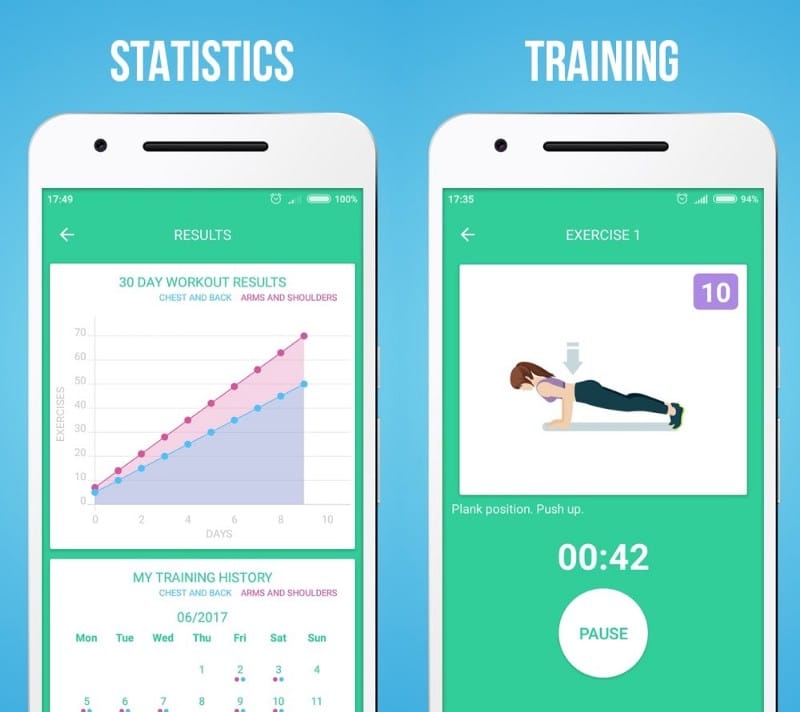 تطبيقات التدريبات لمساعدتك على البناء الجاد لعضلات الجزء العلوي من الجسم - Android iOS