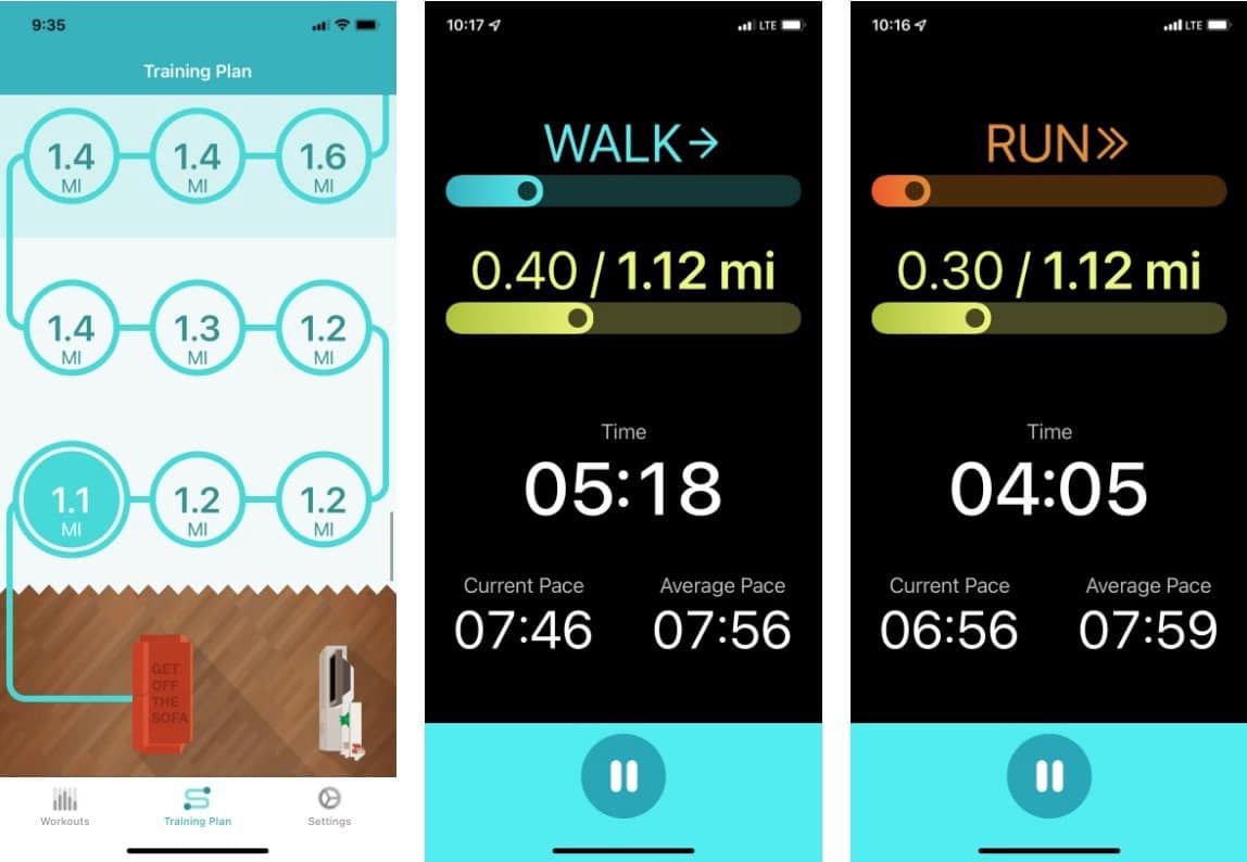 تطبيقات للتدريب باستخدام أسلوب الجري-المشي-الجري من غالواي - Android iOS