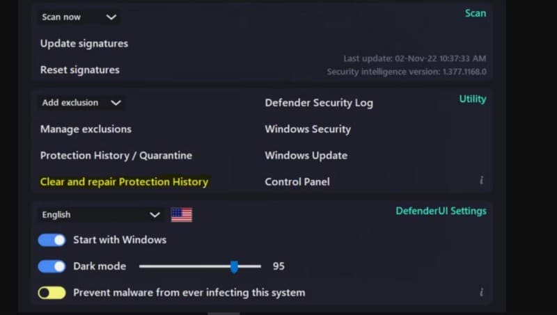 كيفية استخدام DefenderUI لإصلاح سجل حماية Windows - الويندوز
