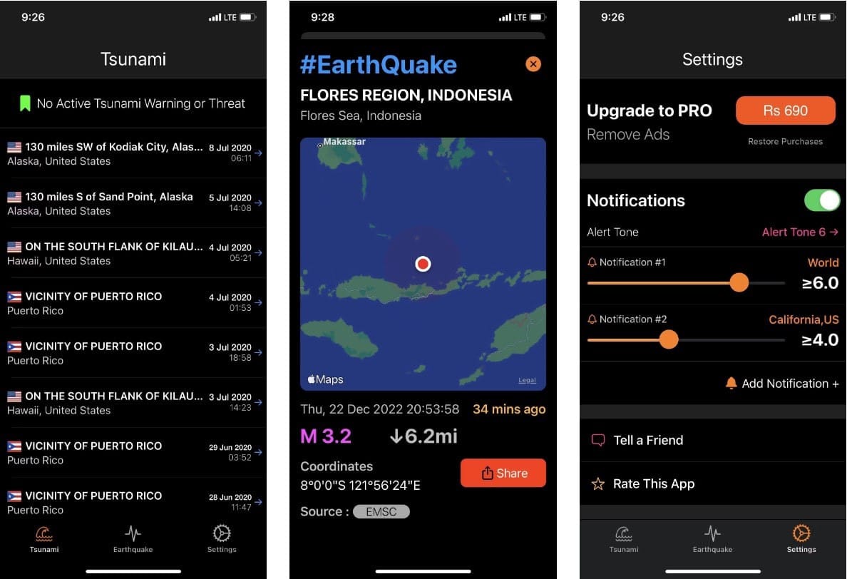 أفضل التطبيقات لتنبيهات الزلازل وتتبعها على iPhone - iOS