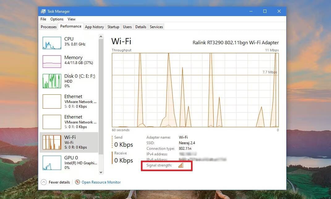 طرق التحقق من قوة اتصال Wi-Fi على Windows - الويندوز