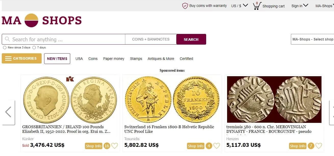 مواقع إلكترونية لشراء العملات المعدنية والأوراق النقدية القديمة - مواقع
