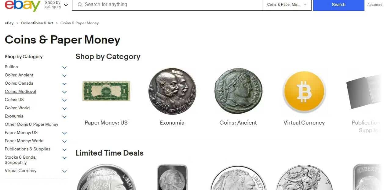 مواقع إلكترونية لشراء العملات المعدنية والили жеراق النقدية القديمة - مواقع