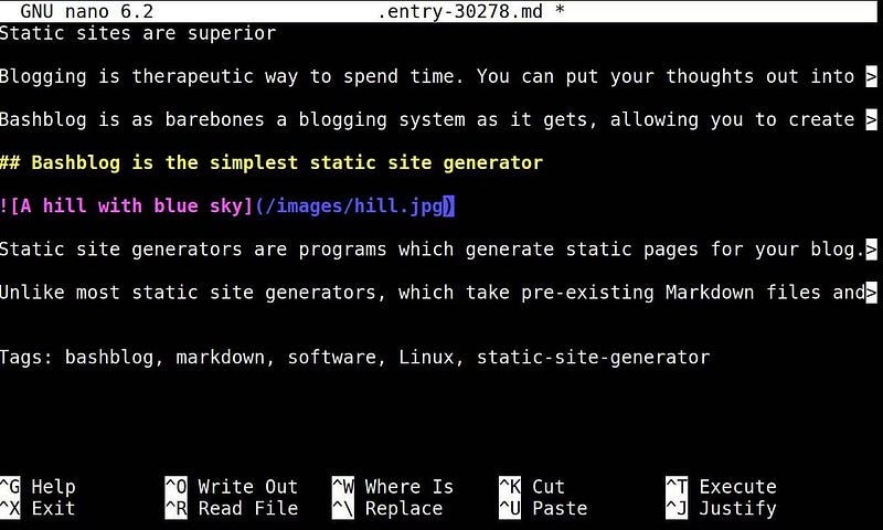 إنشاء موقع ويب ثابت بمظهر رائع من Terminal على Linux باستخدام Bashblog - لينكس