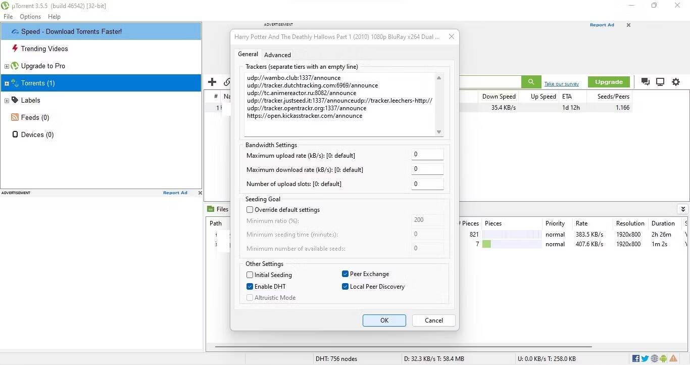كيفية إصلاح تطبيق uTorrent لا يقوم بتنزيل الملفات или же عالق عند الاتصال على Windows - الويندوز
