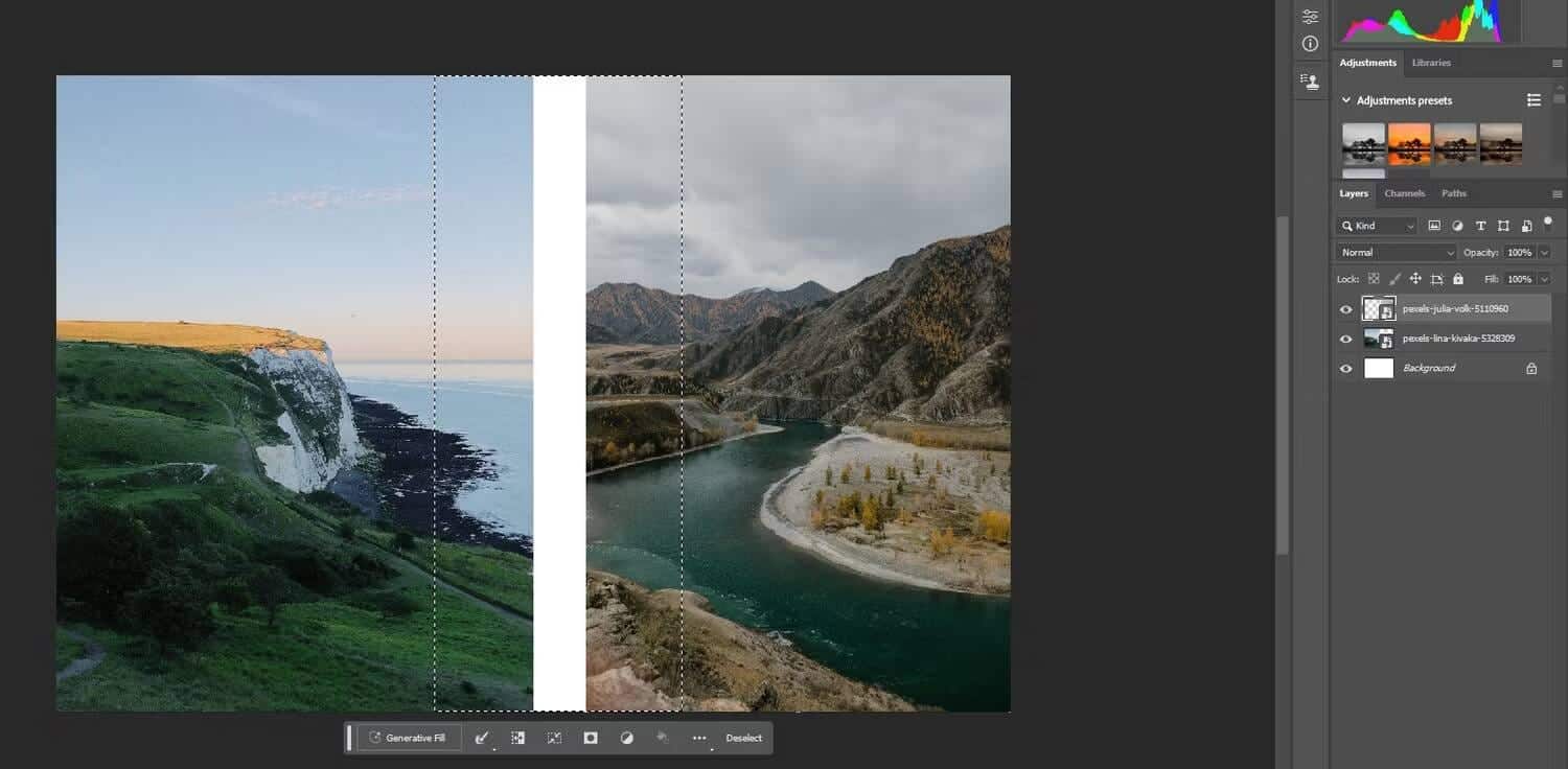 كيفية الجمع بين صورتين باستخدام Generative Fill في Photoshop - شروحات