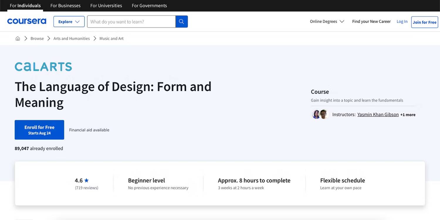استفد من دورات Coursera المجانية لتطوير وتحسين مهارات التصميم الجرافيكي وتكييفها - مواقع