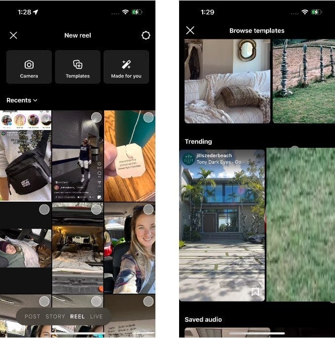 كيفية البحث عن نماذج مقاطع الريلز واستخدامها على Instagram لتحسين ما تُشاركه - Instagram