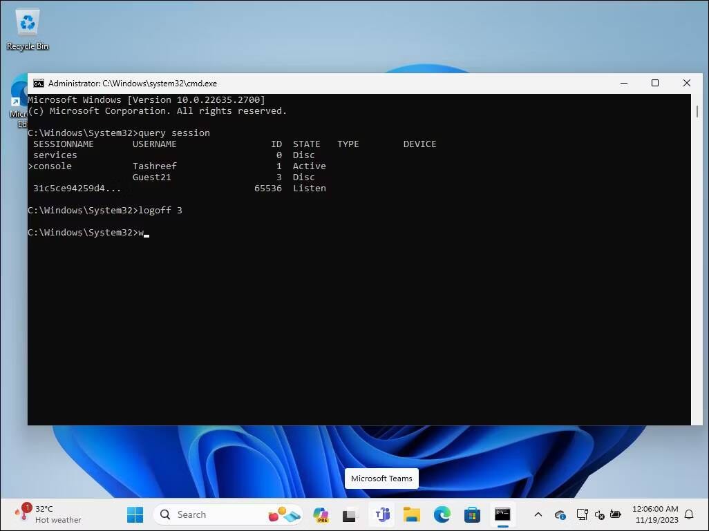 كيفية تسجيل خروج المُستخدمين الآخرين على Windows 11 لتحسين إدارة الحسابات - الويندوز